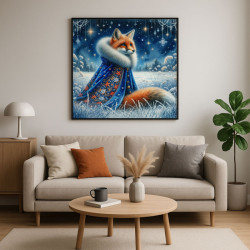 Toile Prince de l’Hiver – Diamond Painting renard royal | Lé-Li