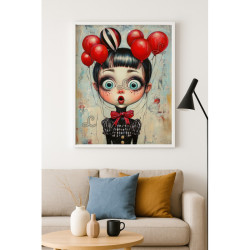 Toile La Fille aux Ballons Rouges – Diamond Painting pop art | Lé-Li