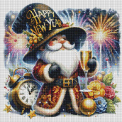 Toile Happy New Year – Diamond Painting gnome festif | Lé-Li