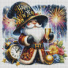 Toile Happy New Year – Diamond Painting gnome festif | Lé-Li