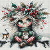 Diamond Painting Fillette de Noël avec Chouette | Lé-Li