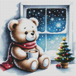 Toile Câlin d’Hiver – Diamond Painting ourson de Noël | Lé-Li