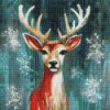 Toile Le Cerf des Neiges – Diamond Painting hivernal | Lé-Li
