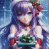 Diamond Painting Fille Manga de Noël avec Cadeau | Lé-Li