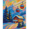 Toile Chalet des Alpes – Diamond Painting paysage d’hiver | Lé-Li