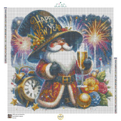 Toile Happy New Year – Diamond Painting gnome festif | Lé-Li