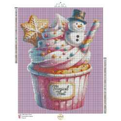 Diamond Painting Cupcake Bonhomme de Neige | Lé-Li