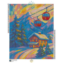 Diamond Painting Chalet de Montagne et Télécabines | Lé-Li