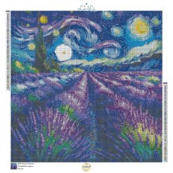 Toile Nuit en Provence – Diamond Painting lavande étoilée | Lé-Li