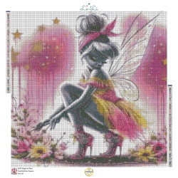 Diamond Painting Fée Florale Rose et Or | Lé-Li