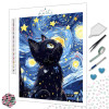 Diamond Painting Chat Noir Artistique Premium | Lé-Li