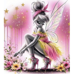 Diamond Painting Fée Florale Rose et Or