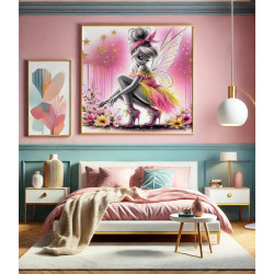 Diamond Painting Fée Florale Rose et Or | Lé-Li
