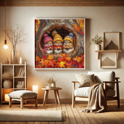 Toile Les Frimousses aux Noisettes – Diamond Painting automnal | Lé-Li