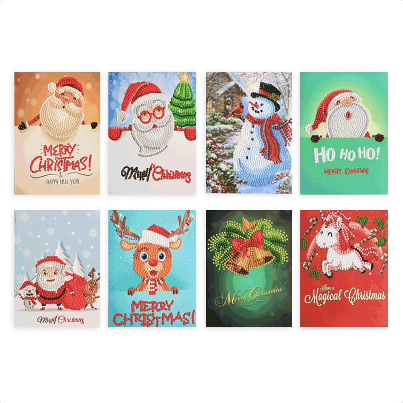 Lot de 8 cartes de Noël – Diamond Painting