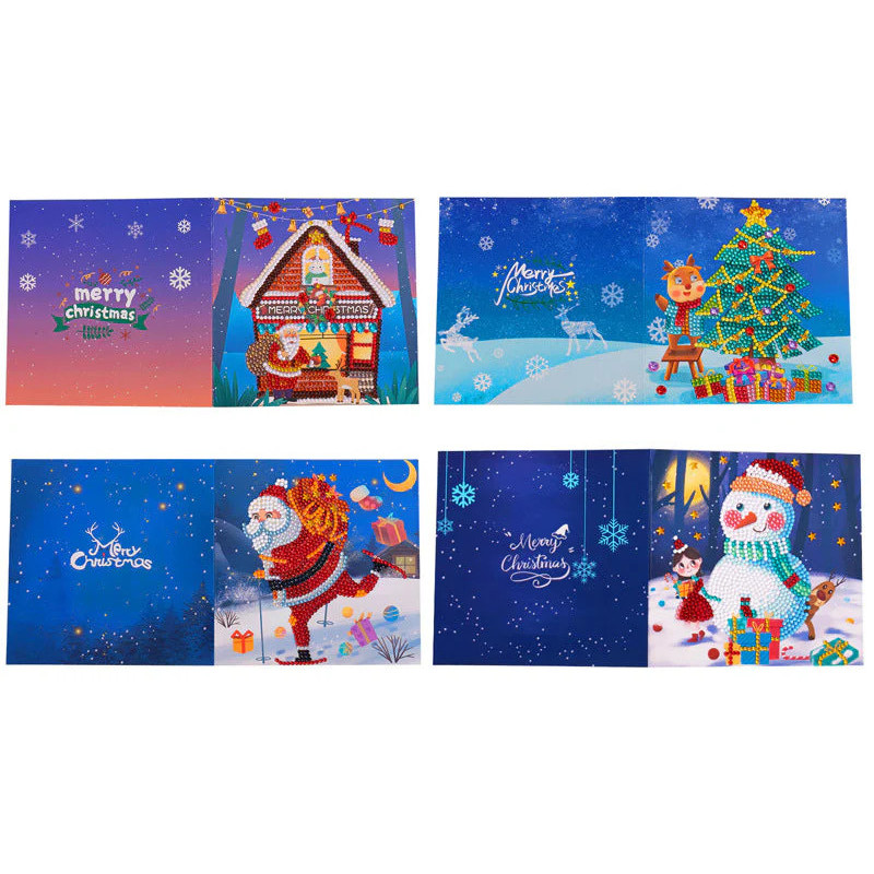 Lot de 4 cartes de Noël – Diamond Painting