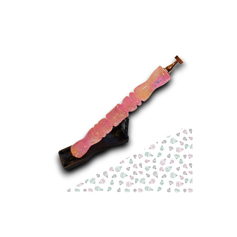 Stylet diamond painting long rose scintillant embouts or rose