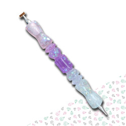 Stylet diamond painting dégradé rose lilas scintillant long