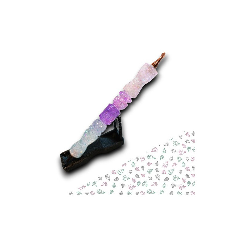 Stylet diamond painting dégradé rose lilas scintillant long