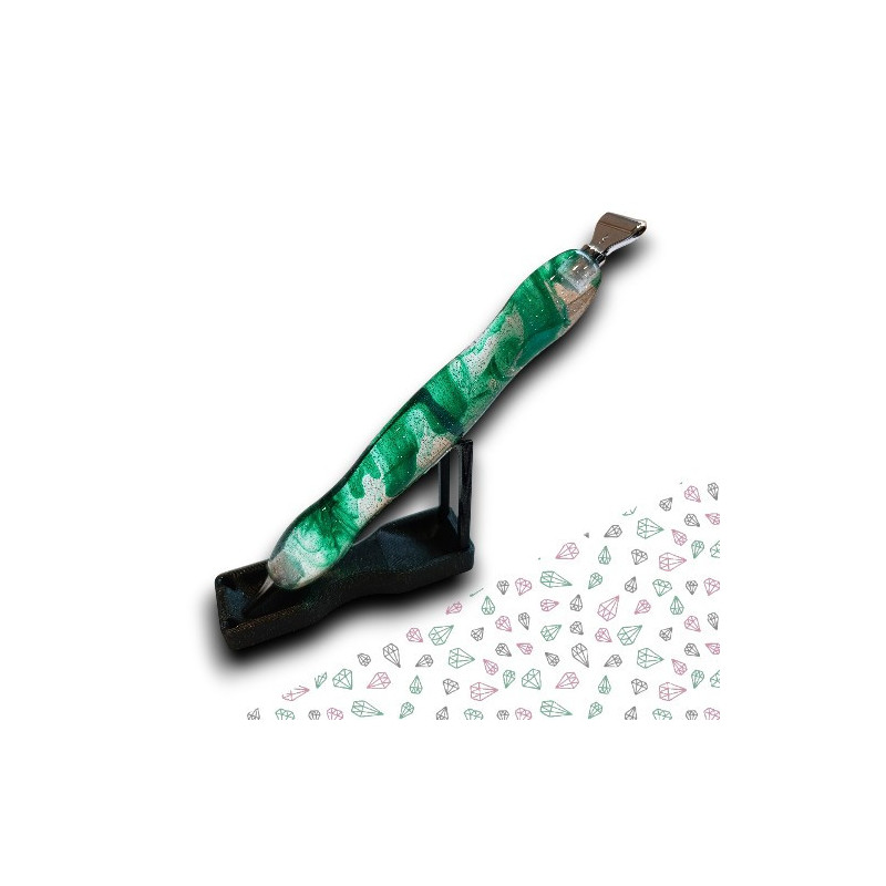 Stylet diamond painting vert transparent embouts clipsables