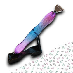 Stylet diamond painting violet bleu translucide clipsable