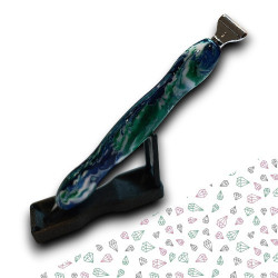 Stylet diamond painting vert bleu marbré clipsable