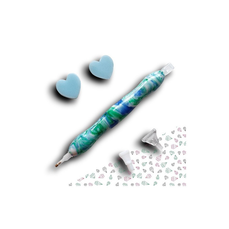 Stylet diamond painting vert bleu clipsable kit multiplacer