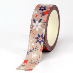 Ruban Washi Tape Noël 1,5 cm x 10 m - Décorations Festives
