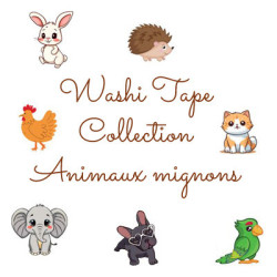 Ruban Washi Tape Animaux 1,5 cm x 10 m - Motifs Mignons