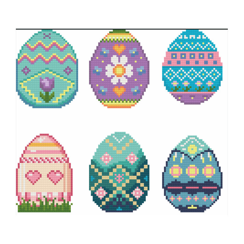 Mini kit diamond painting Pâques facile – 6 œufs décoratifs à créer | Lé-Li
