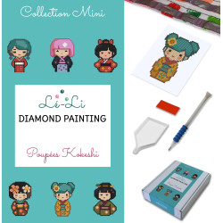 Mini kit Kokeshi – Broderie diamant japonaise | Lé-Li