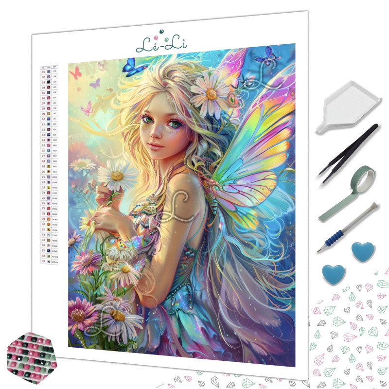 Diamond Painting Fée Fleurs et Papillons | Lé-Li