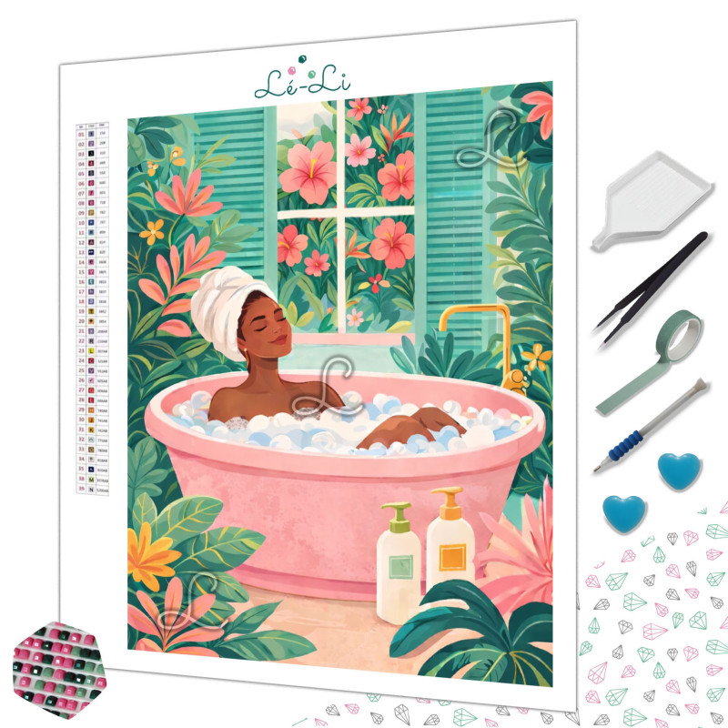 Diamond Painting Bain Relaxant Tropical – Toile Bien-être | Lé-Li