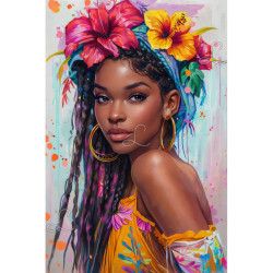 Diamond Painting femme tropicale colorée | Lé-Li