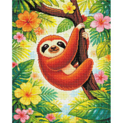 Diamond Painting Paresseux Tropical – 60 couleurs, toile colorée | Lé-Li