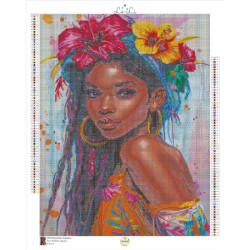 Diamond Painting femme tropicale colorée | Lé-Li