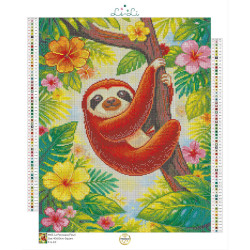 Diamond Painting Paresseux Tropical – 60 couleurs, toile colorée | Lé-Li