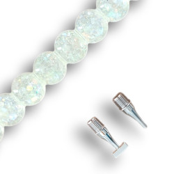 Stylet diamond painting Perle Boréale scintillante long embouts argent dévissables