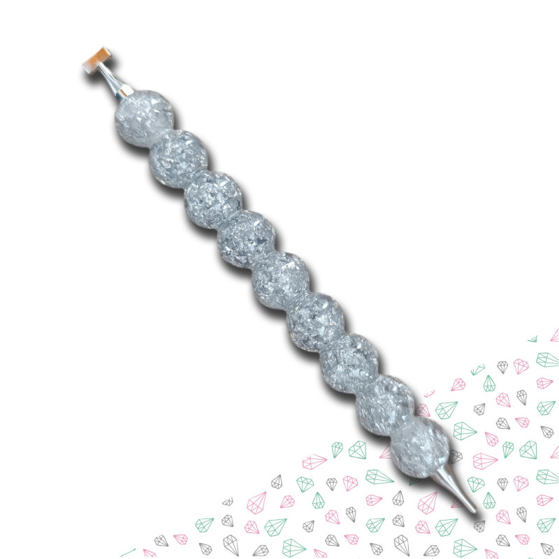 Stylet diamond painting Cristal Scintillant long embouts argent dévissables