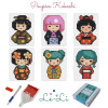 Mini kit Kokeshi – Broderie diamant japonaise | Lé-Li