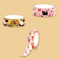 Ruban Washi Tape Halloween 1,5 cm x 10 m - Motifs Festifs