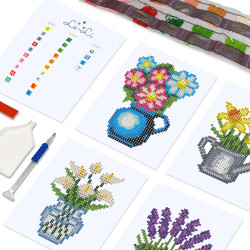 Mini kit diamond painting fleurs – 6 modèles floraux relaxants | Lé-Li