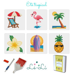 Mini kit diamond painting été facile – 6 modèles tropicaux à créer | Lé-Li