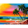Diamond Painting Plage Tropicale au Coucher de Soleil – Paysage Exotique et Détente