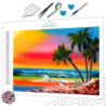 Diamond Painting Plage Tropicale au Coucher de Soleil – Paysage Exotique et Détente