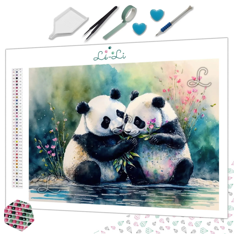 Diamond Painting Pandas Mignons Premium | Lé-Li