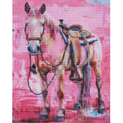 Pink Horse - Premium Broderie Diamant